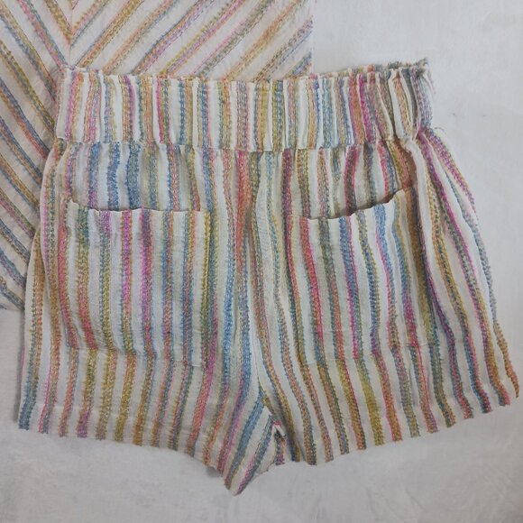 Lou & Grey, Rainbow Stripe Shorts & Top, Selling As a Set, Summer, Med., Beachy - Picture 12 of 16